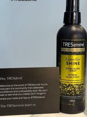 I recently became a TRESemme ambassador and part of the TRESidents community. I am pleased to be part of this community as Tresemme, is a great brand which has strong values, such as not testing on animals and being PETA approved. As part of this community I was #gifted Lamellar Shine Spray as a welcome gift. This is a favourite already! This could actually be perfume for your hair, it smells great. But as you can see from the pics and cheeky little video it also gives your hair an amazing sheen! This is ALL I need for my October style 😍 #TRESFAVES #TRESidents #TresOctoberStyle #AD @TRESemmé
