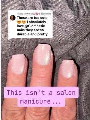 Replying to @Whitney🎀 Yes! So durable and so many beautiful colors and styles. They are so easy to apply. Pinky promise is my favorite color @Glamnetic #glamnetic #pressonnails #tiktokshop #diynails #nailhack #summernails