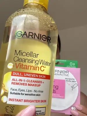 #GiftedByGarnier #GlowWithGarnier Fresh, clean, glowing skin ✨ Loving how gentle and refreshing this Micellar Cleansing Water with Vitamin C feels. @GARNIER