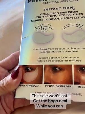 Peter Thomas Roth instant firm collagen infusion tightening eye patches. Transforms from opaque to clear when collagen infusion is complete #ptr #peterthomasroth #tiktokshopblackfriday #tiktokshopcybermonday