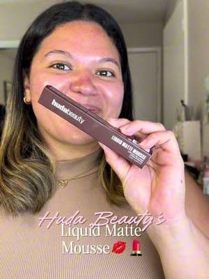 Find this product in the link 🔗 in my BIO💗 Meet the Liquid Matte Mousse! This is the Brown Rich color and it feels super pillowy and soft when applying it💋💄🥰 @Huda Beauty #ad #hudabeauties #hudabeauty