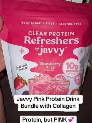 This Javvy bundle gives me a strawberry acai refresher and toasted coconut option with protein and collagen. Definitely not my usual boring protein drink. Pink drinks just taste better 💕 #Javvy #ProteinDrink #Collagen #ProteinGoals #TikTokShop