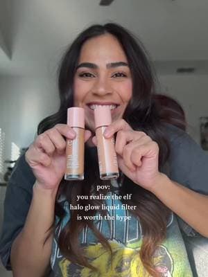 Obsessed with @elfcosmetics perfect affordable glowy base product! ✨💖 #tiktokmademebuyit #elfcosmetics #haloglowliquidfilter #favoritefoundation #makeupproductreview #makeupmusthaves