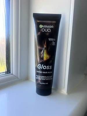 #ad Garnier Olia Gloss Tinted Hair Mask. Before and after result. @Boots UK @Superdrug @Garnier UK #hair #lorealistaruk #cooltoneglowup #garnier
